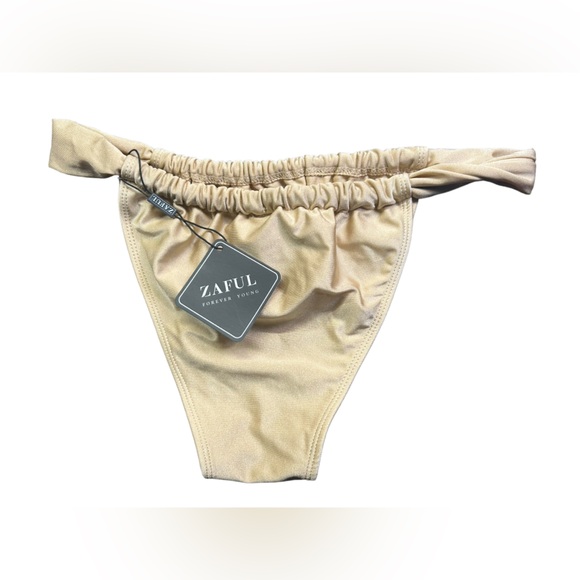 ZAFUL women’s gold one shoulder bikini swim set size L NWT - Picture 11 of 14